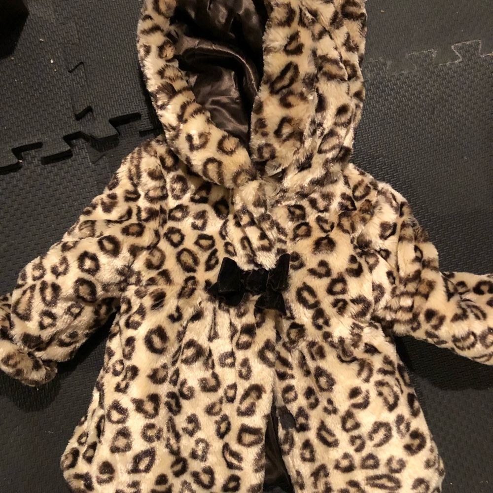 NWT Biscotti baby girl leopard cheetah fur jacket